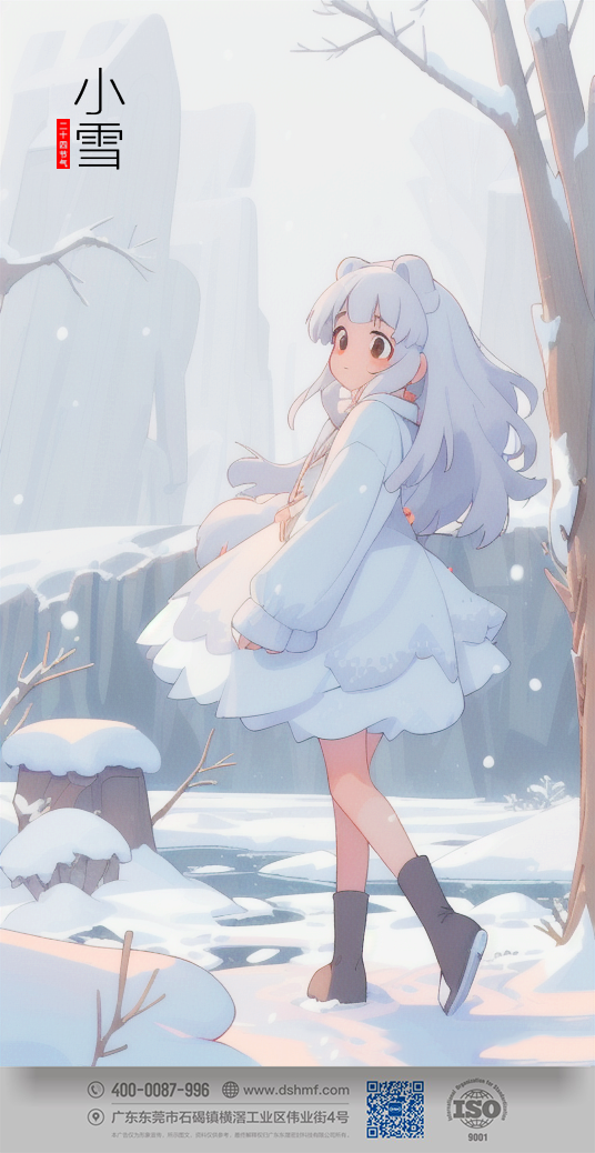 2023年小雪節(jié)氣人物風景海報手機壁紙 (5)